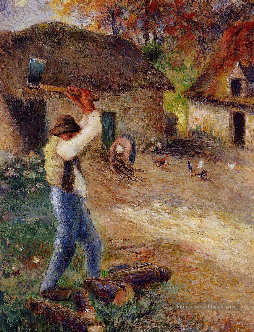 pere melon coupe bois 1880 Camille Pissarro Peintures à l'huile